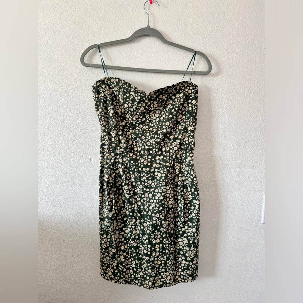 Green mini floral dress